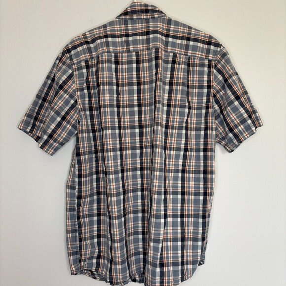 CARHARTT Relaxed Fit Short Sleeve Button Down Blue Plaid Size Medium - Picture 4 of 4
